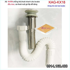 Mua Xả lavabo nhấn KAG-KX18  bộ xả inox 304 ống thải ruột gà cho chậu rửa mặt sứ hiệu suất sử dụng tốt chặn tóc thoát nước nhanh