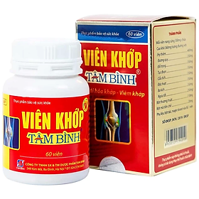 (hộp 60 viên) VIÊN KHỚP TÂM BÌNH Hỗ trợ giảm thoái hóa khớp, giảm đau nhức xương khớp, đau mỏi cơ bắp