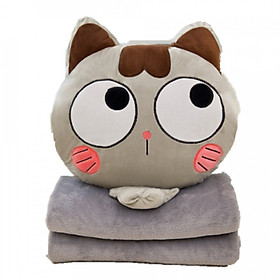 Mua Bộ chăn gối 3 trong 1 chú mèo nghịch ngợm (Xám)