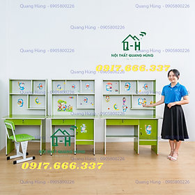 Mua Bộ bàn học sinh ván ép 1m2x1m45x45cm màu xanh lá cây dành cho bé học tại nhà
