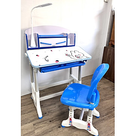 Mua Bộ bàn ghế học sinh chống cận chống gù bàn học thông minh cho bé chỉnh được độ cao có giá đỡ sách và ngăn kéo k04