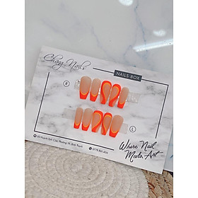 Nail Box thiết kế thủ công ChangNails - art đơn giản, sơn cam vàng nổi bật