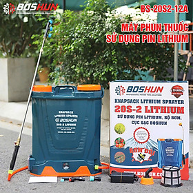 Mua Máy phun thuốc Bosshun BS-20S2 - 12A Trang bị bơm đôi  - có chế độ đảo thuốc - Sử dụng pin Lithium 12A nhẹ hơn so với bình acquy thông thường 1 lần sạc dùng được 30-35 bình - Bảo Hành 6 thang