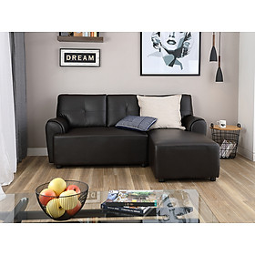 Mua Bộ ghế sofa chữ L đặt phòng khách bằng da cao cấp H-JAY/P khung gỗ nguyên khối  đệm bọc da PVC cao cấp nâu sẫm | Index Living Mall - Phân phối độc quyền tại Việt Nam