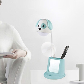 Mua Đèn học LED chống cận thị để bàn 4 trong 1 (tích hợp 4 chức năng: Đèn   quạt  gương soi  đế để điện thoại) hình cún dễ thương - màu giao ngẫu nhiên