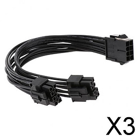 3x20cm CPU 8 Pin to Dual CPU 8 Pin (4+4) PSU Power Supply Extension Cable