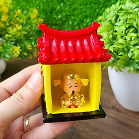 Miếu Thần Tài mini (gồm miếu + tượng Thần Tài)