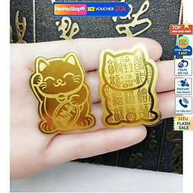 Mua Mèo thần tài lộc phát mạ vàng dán điện thoại... siêu dễ thương