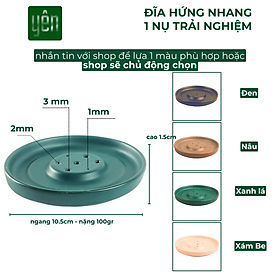 Đế Hứng Nhang Thảo Mộc Yên Bằng Gốm Tối Giản Phong Cách Thiền Nhật Đựng Tàn Nhang