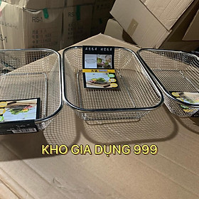 Mua BỘ 3 RỔ VUÔNG INOX ĐỰNG HOA QUẢ  RAU CỦ
