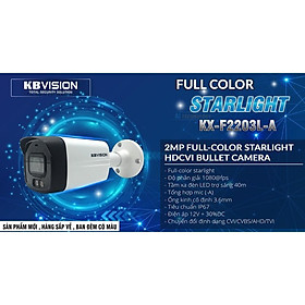 Mua Camera HD Analog 4in1 2MP Full Color KBVISION KX-CF2203L đập tan bóng tối Hàng Chính Hãng