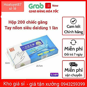 Găng tay nilong dùng 1 lần hộp 200c