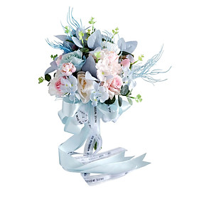 Artificial Wedding Bouquets for Bride with Silk Ribbon for Party Background