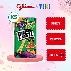 Bánh que nướng giòn vị pizza GLICO Pretz Pizza Flavour 31g (Combo 5 hộp)