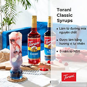 Siro Pha Chế Vị Anh Đào Torani Classic Cherry Syrup 750ml Mỹ - Phù Hợp Cho Trà Trái Cây Hoặc Soda