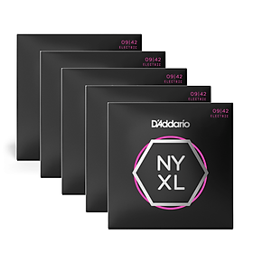 Combo 5 Bộ dây đàn Guitar Điện, Electric Guitar Strings - D'Addario NYXL 09-42 (NYXL0942) - Super Light - Hàng chính hãng