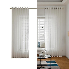 Rèm cửa sổ voan Sheer Voile có vành trên cho nhà bếp, phòng ngủ và phòng khách-Màu trắng-Size 39 "Rộng X 51" L