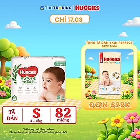 Tã Dán Siêu Cao Cấp Huggies Platinum Naturemade S82 (82 Miếng)