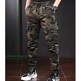 Quần jogger kaki rằn ri - lính nam túi hộp, Quần Jogger Nam Kaki Rằn Ri Túi Hộp Thiết Kế Lưng Thun Cao Cấp, Quần Lính Jogger Túi Hộp Vải Kaki dày dặn - Đi h