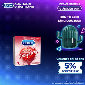 Bao cao su Durex Sensual Strawberry hộp 3 bao