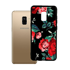 Ốp lưng viền TPU cao cấp dành cho Samsung A8 2018 Plus - Rose 01