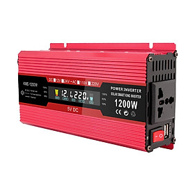 1200W Car Power Inverter 12V to 220V AC Converter Solar Inverter LCD Digital Modified Sinewave Inverter with AC Outlets USB Charging Port On-Off Switch for Car RV Solar Panel