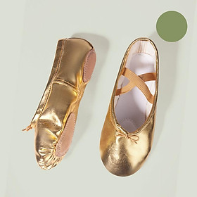 Giày múa ba lê Girls Ballet Bạc mềm mềm múa ba lê dép dép trẻ em thực hành giày ballerina giày thể dục dụng cụ phụ nữ Color: Gold 1 Shoe Size: 26
