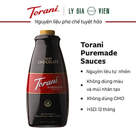 Sốt Socola Đen Torani Puremade Dark Chocolate Flavored Sauce 1,89L Mỹ