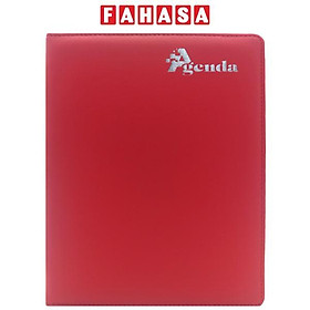 Sổ Bìa Da Agenda Trung - Kẻ Ngang 64 Trang - Fabico-XNI24 - Màu Đỏ