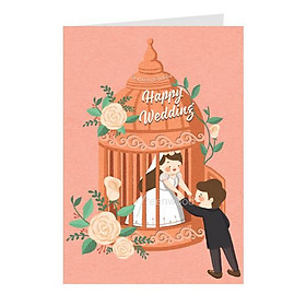 Thiệp mừng cưới, Happy Wedding - Thiệp Greenwood 10x15cm - WD10