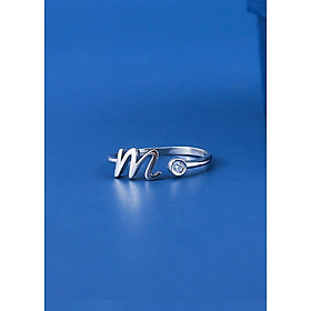 Nhẫn chữ m vàng trắng đính đá CZ JR1013 Jyme Jewelry