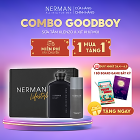 Combo Badboy Nerman - Sữa tắm gội 3in1 hương nước hoa cao cấp 350ml & Gel vệ sinh nam 100ml & Nước hoa khử mùi 100ml