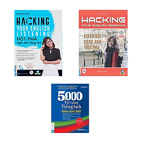 Trọn bộ sách Hacking Your Speaking + Listening English (Tặng kèm 5000 Từ Vựng Tiếng Anh Thông Dụng Nhất)