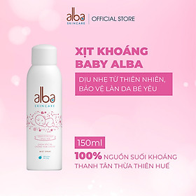 [BABY 150ML] Xịt Khoáng BABY ALBA Chống Hăm Khô Rôm Sảy Giúp Da Bé Mịn Màng 150ML