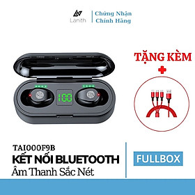 Tai Nghe Bluetooth Không Dây Nhét Tai Lanith 5.0 TWS F9 - Tặng dây cáp sạc 3 đầu - Hàng Nhập Khẩu - TAI000F9B.CAP001
