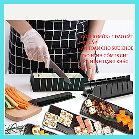 Mua  VIDEO - Bộ khuôn làm sushi  cơm cuộn  cơm nắm  xôi cuộn 11 món có dao cao cấp