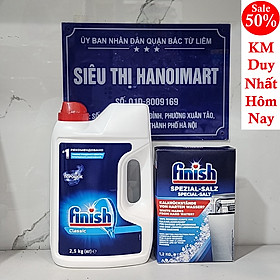 Combo Bột rửa bát Finish 2.5kg + Muối Finish 1.2kg