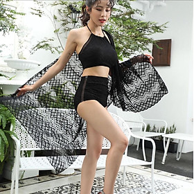 Bộ đồ bơi đồ tắm nữ 2 mảnh bikini quyến rũ kèm khăn choàng