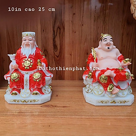 Cặp thần tài ông địa đá 10in cao 25 cm cao cấp