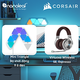 Mua  Nanoleaf x Corsair  Combo Đèn LED RGB Shapes Mini Triangle Bộ khởi động và Tai nghe Virtuoso Wireless SE  Espresso