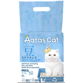 cát vệ sinh cho mèo đậu nành Aatas Cat 6L có 8 mùi hương thơm dễ chịu không bụi siêu thâm hút dễ phân huỷ thân thiện với môi trường