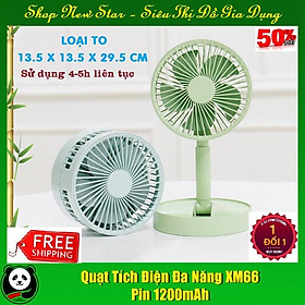 Quạt gấp gọn mini tích điện nhỏ ngọn dễ mang đi mọi nơi 3 tốc độ gió làm mát, cổng USB