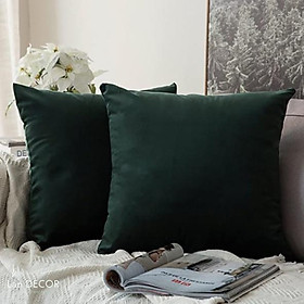 Vỏ gối nhung trơn Landecor sang trọng - VG538-xanh đậm