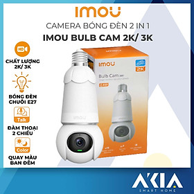 Camera bóng đèn IMOU Bulb Cam IPC-S6DP 2K/ 3K, quay quét 360 độ, có màu ban đêm, đàm thoại 2 chiều, phát hiện xe cộ - Hàng chính hãng