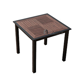 Mua Bàn cafe vuông 80cm ngoài trời TE2033-80A Nội thất Capta Bàn ăn nhà hàng sân vườn nhỏ gọn mặt gỗ nhựa chống thấm chân nhôm sơn tĩnh điện