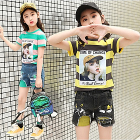  BỘ ĐÙI ÁO COTTONG  CHO BÉ GÁI TỪ 3 ĐẾN 14 TUỔI PHONG CÁCH HÀN QUỐC - BG08