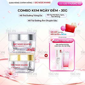 Bộ kem dưỡng ngày và đêm: Kem ban ngày 5 trong 1 (30ml) + Kem ban đêm (30g) giúp dưỡng ẩm, nâng tông, sáng da, làm mờ vết thâm, sạm, nám