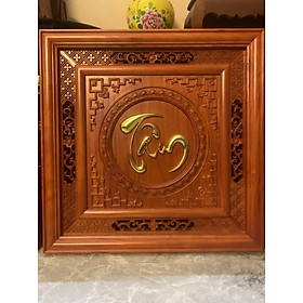 Mua Tranh treo tường chữ tâm bằng gỗ hương đỏ kt 55×55×3.5cm