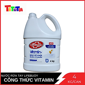 Nước Rửa Tay Lifebuoy Bạc Bảo Vệ Công Thức Vitamin XANH Can 4L