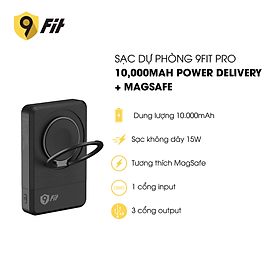 Mua Sạc dự phòng 9FIT Pro Mag 10 000mAh /3.85V 9PP10K05B  hỗ trợ sạc không dây - Hàng chính hãng